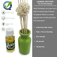 Set of 1 Jasmine Reed Diffuser with Ceramic Pot - Jasmine - Home Fragrances - Risk-Free - Easy to use-thumb2