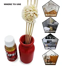 Reed Diffuser with Ceramic Pot - Rose - Home Fragrances - Risk-Free - Easy to use for Pleasent Fragrance-thumb1