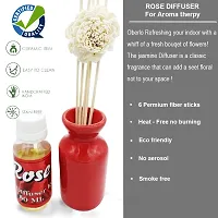 Reed Diffuser with Ceramic Pot - Rose - Home Fragrances - Risk-Free - Easy to use for Pleasent Fragrance-thumb2