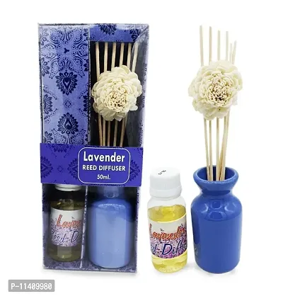 Pack of 1 Reed Diffuser with Ceramic Pot - Lavender - Home Fragrances - Risk-Free - Easy to use