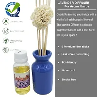 Pack of 1 Reed Diffuser with Ceramic Pot - Lavender - Home Fragrances - Risk-Free - Easy to use-thumb2