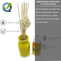 Set of 1 Reed Diffuser with Ceramic Pot - LemonGrass - Home Fragrances - Risk-Free - Easy to use-thumb2