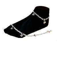 Sizzling White Metal Traditional Anklet Payal For Women and Girls For All Occasions-thumb1