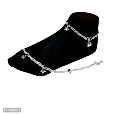 Sizzling White Metal Traditional Anklet Payal For Women and Girls For All Occasions-thumb2