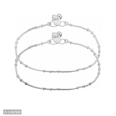 White Metal Chain Anklet For Women  Girls For Graceful Look