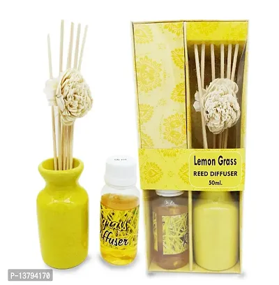 Modern Lemon Grass Reed Diffuser ( one pot, 6 Reed Stick and Diffuser Oil 60ml)-thumb0