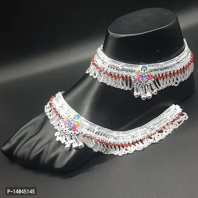 Indian Traditional Heavy Anklet Kashmiri Design Anklet Pajeb For Women and Girls-thumb2