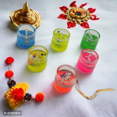 Latest small glass gel candle for Diwali Decoration | Home decorative candle | Indoor or Outdoor Decorative Candles (Pack of 6)-thumb0