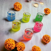 Modern Small Glass Gel Candles for Diwali Decoration | Home Decorative Candles | Indoor or Outdoor Decoration Candles (Pack of6)-thumb3