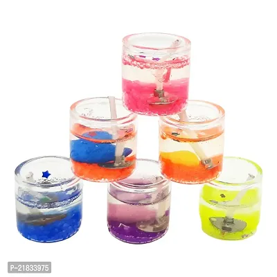 New Design Glass Gel Candles for Home decoration | Diwali Decoration | Indoor or Outdoor Decorative Candles (Pack of 6)