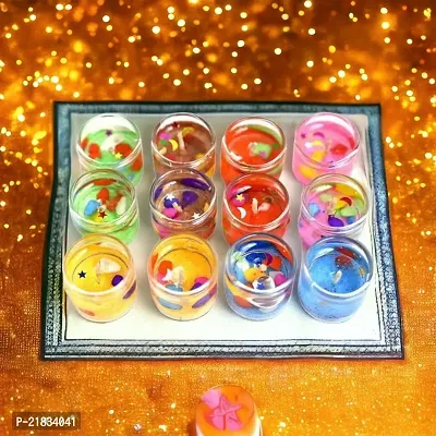 Pack of 12 Diwali Special Decorative Glass Gel Candles | Home Decor Glass Gel Candles (Pack of 12)-thumb2