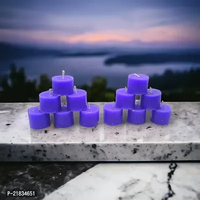 Modern Purple Blue Lavender Fragrance Votive Candles for Diwali Decoration | Home Decoration | Indoor or Outdoor Decoration (Set of 12)-thumb0