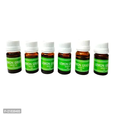 Essential Aroma Oil in Lemongrass Fragrance For Candle Diffuser | Electric Diffuser (Set of 6 Each 10ml)