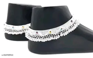 Trendy Chunky Alloys White Metal Women Anklet Payal For Traditional Look Pack of 1 For All Occasions-thumb2