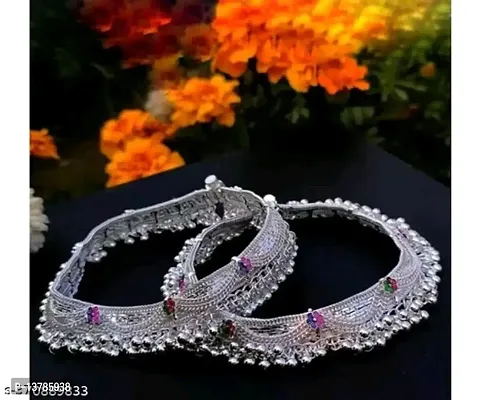 Bridal Women Heavy 10.2 Inch Thick 120gms Anklet With 1 Pair Of Midi Toe Ring