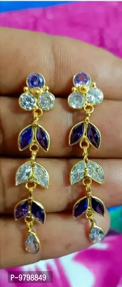One Gram Gold Plated Drop Earrings