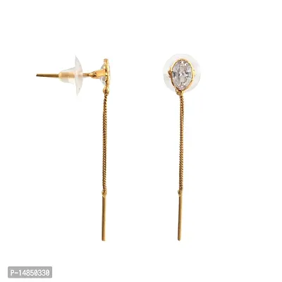 one gram gold plated droap ear rings-thumb0