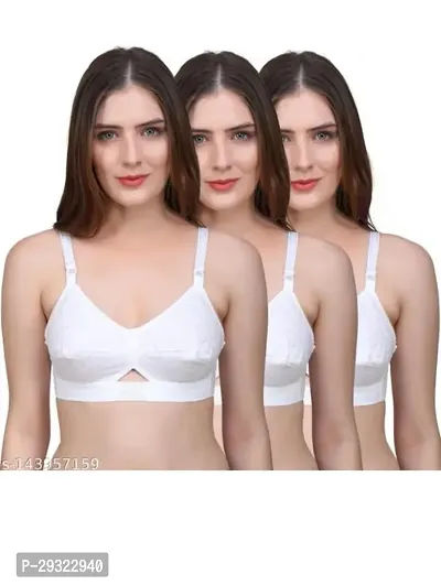 Latest Cotton Non Padded Wirefree Bra (Pack of 3)-thumb0