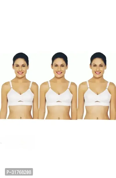 Stylish Cotton Solid Bra Set for Women, Pack of 3