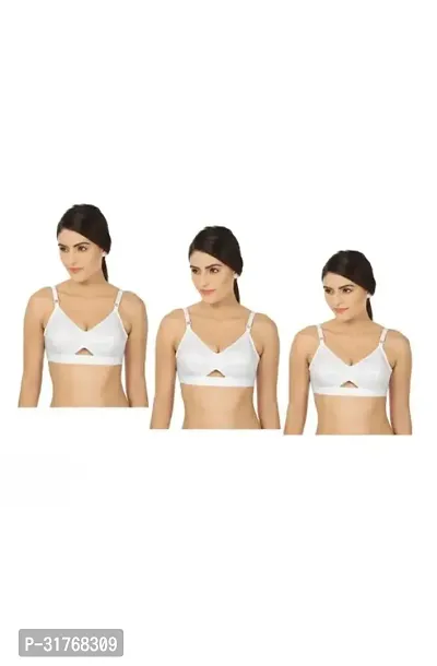 Stylish Cotton Solid Bra Set for Women, Pack of 3