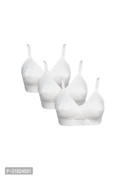 Stylish Cotton Solid Bra for Women, Pack of 3-thumb0