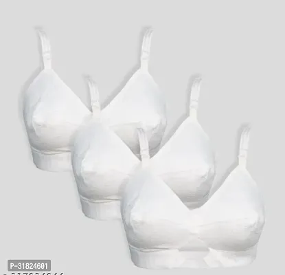 Stylish Cotton Solid Bra for Women, Pack of 3-thumb0