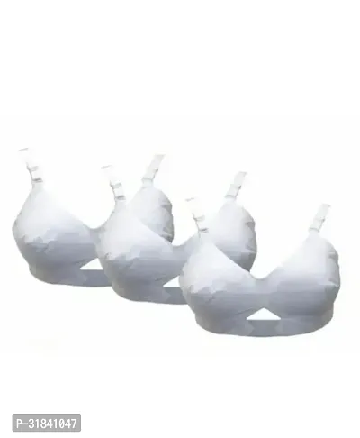 Stylish Cotton Solid Bra for Women, Pack of 3-thumb0