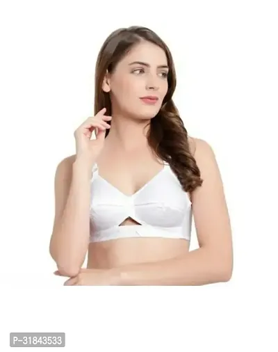 Women non padded round stich whiavte  pure cotton  3 pcs bra-thumb3