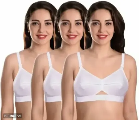 Stylish Cotton Solid Bra for Women, Combo-thumb0