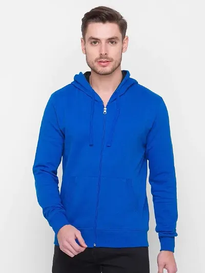 ZAKOD Men's Regular Fit Zipper Hooded Neck Full Sleeve Cotton Blend Sweatshirt Atractive Color's Available M=38"",L=40"",XL=42""