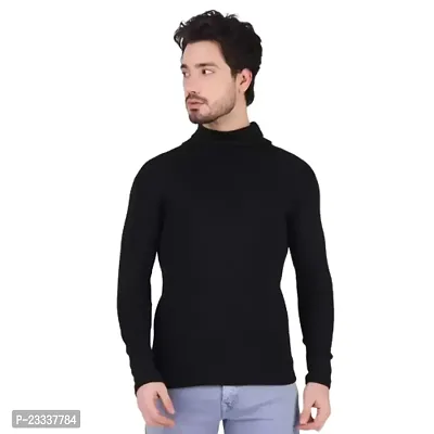 Mens Regular Fit Full Sleeve High Neck Sweater-thumb0