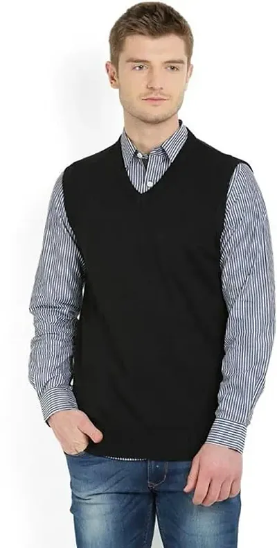 ZAKOD Men's Wear Solid Half Sleeves Sweaters For Regular Use