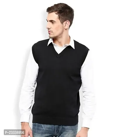 Mens Regular Fit sleevles Sweater-thumb0