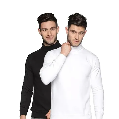 Mens Regular Fit Full Sleeve High Neck Sweater Combo