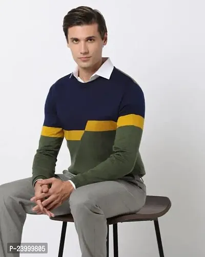 Men's Regular Fit Full Sleeve multi color  Sweater for men-thumb0