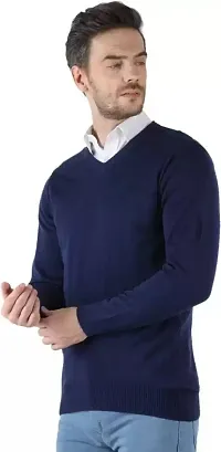 Men's Regular Fit Full Sleeve V-neck Sweater For Men-thumb1