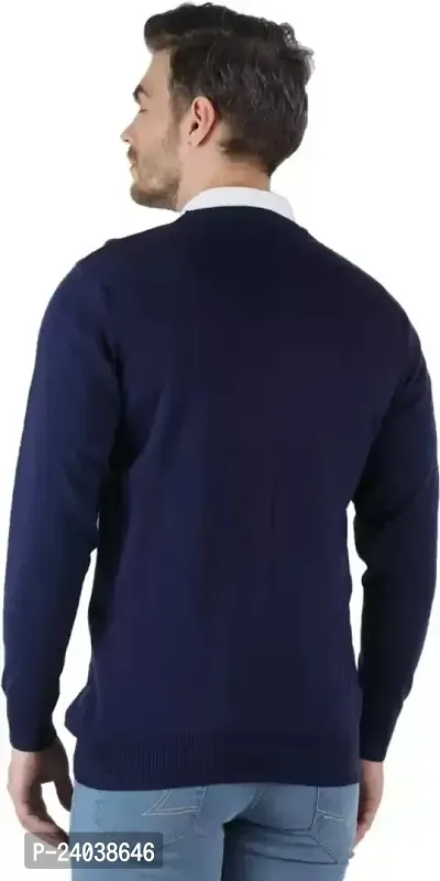 Men's Regular Fit Full Sleeve V-neck Sweater For Men-thumb3