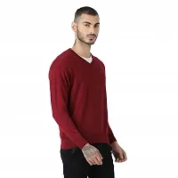 Men's Regular Fit Full Sleeve Maron Sweater For Men-thumb1