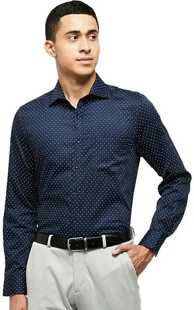 Mens Regular Fit Full Sleeve Dot Shirt For Men