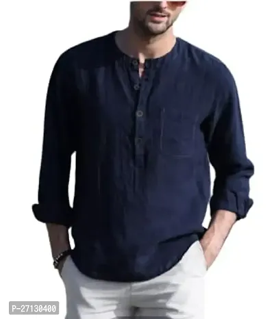 Mens Regular Fit Full Sleeve Cotton Short Kurta