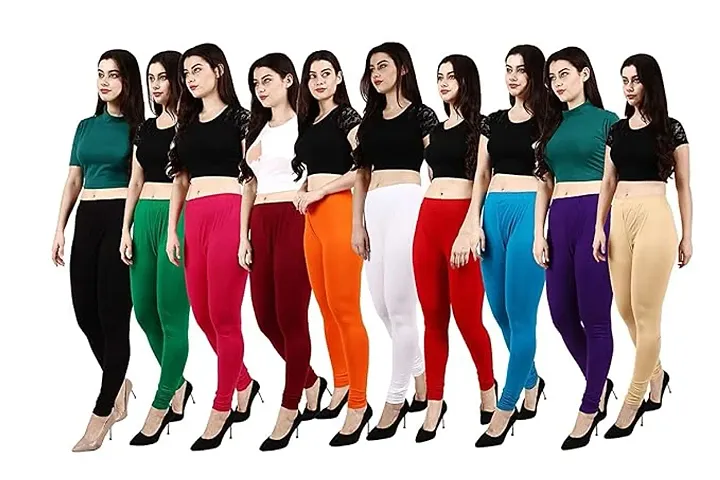 Fabulous Cotton Lycra Solid Churidaars For Women Pack Of 10