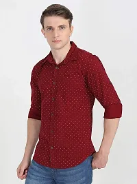 Men's Regular Fit Casual Wear Full Sleeve Cotton Summer Wear Dot Printed Shirt-thumb1