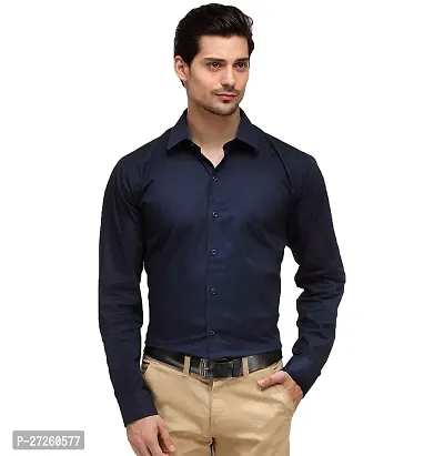 Classic Cotton Blend Solid Shirt for Men-thumb0