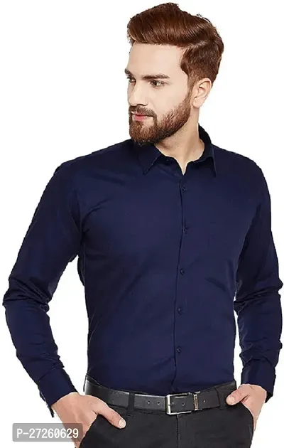 Classic Cotton Blend Solid Shirt for Men-thumb0