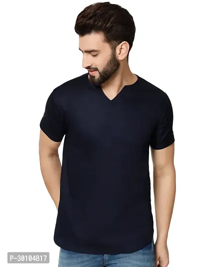 Regular Fit V-Neck Half Sleeve Kurta For Men