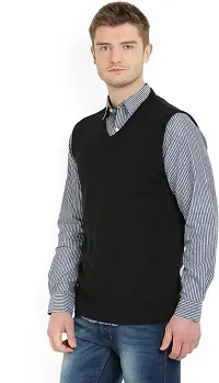 Stylish Wool Blend Solid Sweater for Men-thumb1