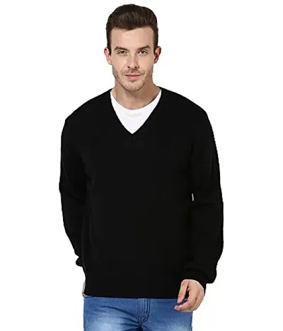 Men's Regular Fit Full Sleeve Winter Wear V-Neck Sweater