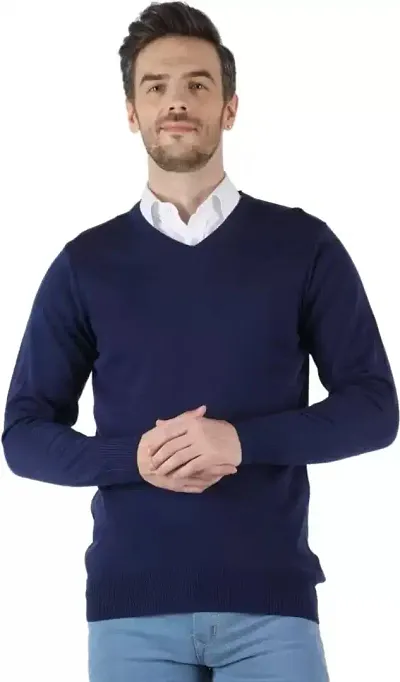 Men's Regular Fit Full Sleeve V-neck Sweater For Men