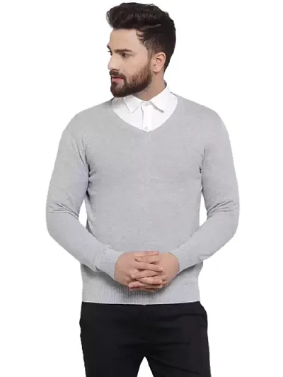 Men's Regular Fit Full Sleeve V-neck Sweater For Men