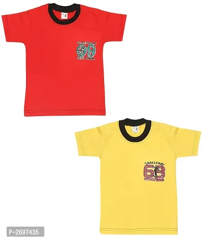 Combo of 2  Multicoloured Cotton Half Sleeves T-Shirt for Boy's